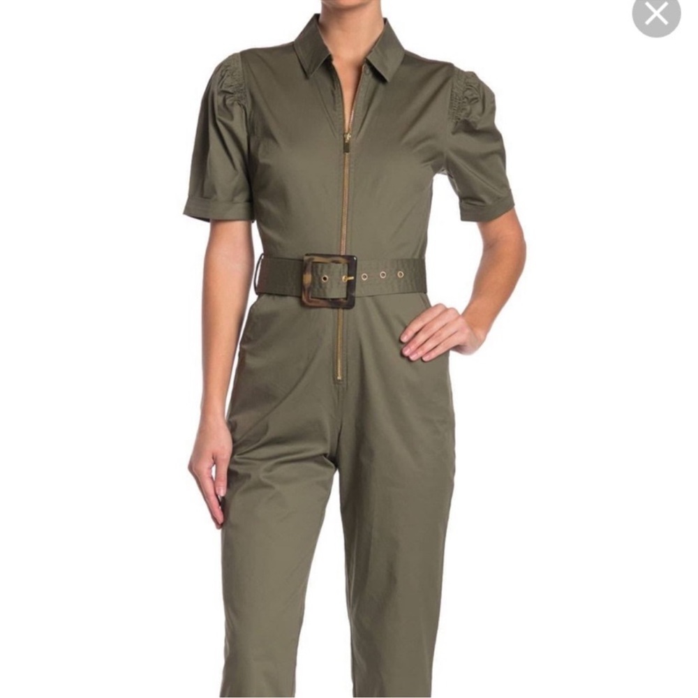 WeWoreWhat Green Utility Jumpsuit with Belted Waist